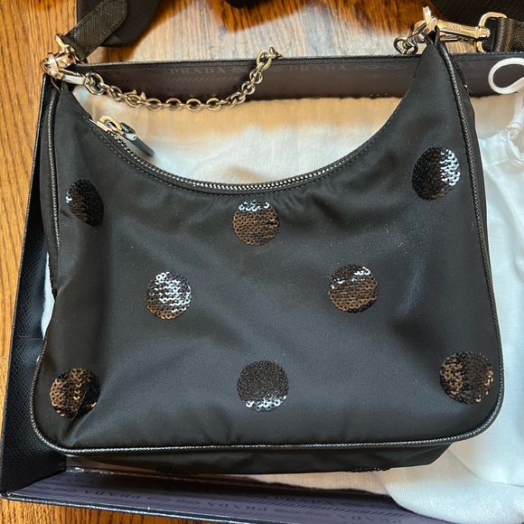 Prada Re Edition Nylon Polka Dot Crossbody Bag - Picture 2 of 10